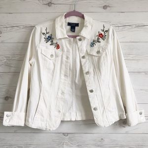 Charter Club embroidered denim jacket